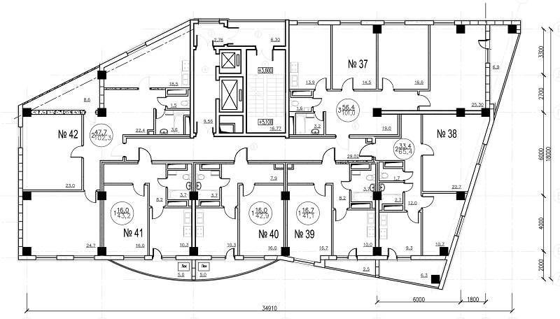 План 8 этажа ЖК «Парк Победы»